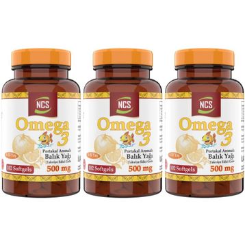 Ncs Omega 3 Portakal Aromalı 500 mg 3x102 Kapsül Balık Yağı