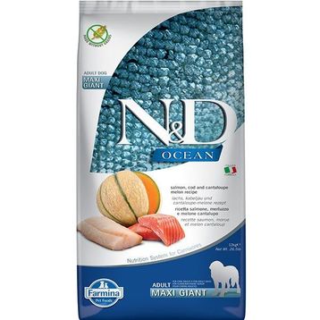 N&D 12 kg Ocean Somon ve Morina Balıklı Kavunlu Giant Maxi Yetişkin Köpek Maması