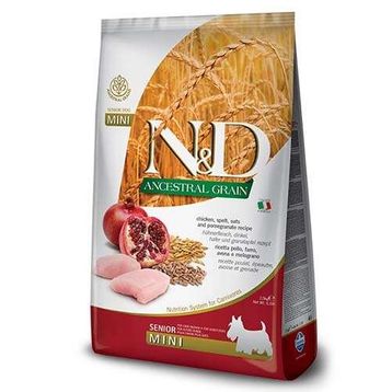 N&D 2.5 kg Düşük Tahıllı Tavuk Nar Yaşlı Mini ve Orta Irk Köpek Maması