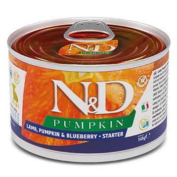 N&D 2932 Starter Mini Pumpkin Balkabaklı Kuzu ve Yaban Mersini 140 gr Yavru Köpek Konservesi
