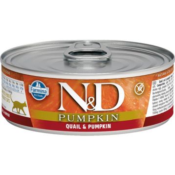 N&D Balkabağı Bıldırcın 24x80 gr Kedi Konserve