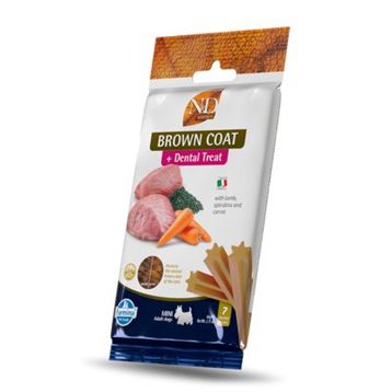N&D Brown Coat Kuzu Spirulina ve Havuçlu Küçük Irk Yetişkin 7x60 gr Köpek Ödül Maması