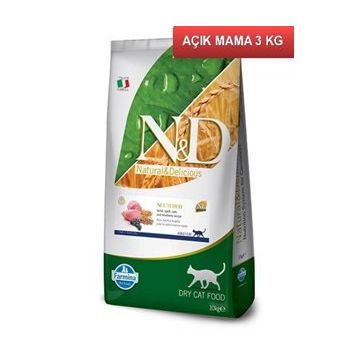 N&D Düşük Tahıllı Kuzu Etli Kısırlaştırılmış Açık 3 kg Kedi Maması