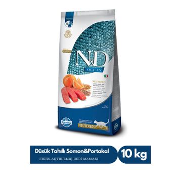 N&D Düşük Tahıllı Somon Balıklı Kısırlaştırılmış Özel 10 kg Kedi Maması