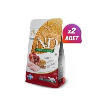 N&D Düşük Tahıllı Tavuk ve Narlı 2x1,5 kg Kısırlaştırılmış Yetişkin Kedi Maması