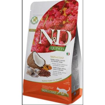 N&D Kinoa Skin ve Coat Özel Ringa Balığı Yetişkin 5 kg Kedi Maması