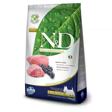 N&D Kuzu Etli Yaban Mersini Tahılsız Yetişkin Mini Irk 2.5 kg Köpek Maması