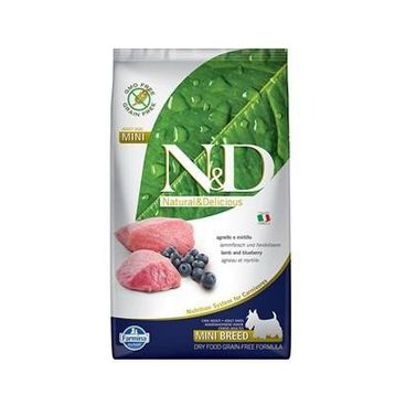 N&D Kuzu Etli Yaban Mersini Tahılsız Yetişkin Mini Irk 2.5 kg Köpek Maması
