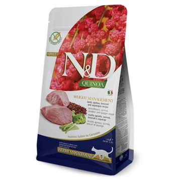 N&D Kuzu Kinoa Brokoli ve Kuşkonmaz İçeren Yetişkin 1.5 kg Kedi Maması