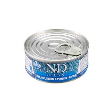 N&D Ocean 2918 Kitten Ton Balığı Morina Balığı Karides ve Balkabaklı 70 gr Yavru Kedi Konservesi