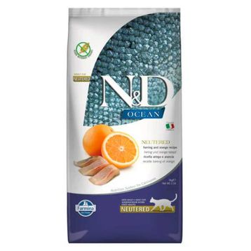 N&D Ocean 5 kg Tahılsız Ringa Balığı ve Portakallı Kısırlaştırılmış Kedi Maması
