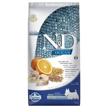 N&D Ocean 7 kg Morina Balığı Buğday Yulaf Portakal Mini Köpek Maması
