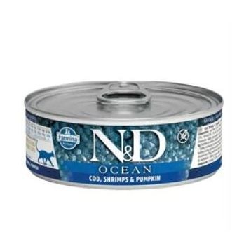 N&D Ocean 70 gr Balkabaklı Balıklı Karidesli Yavru Kedi Konservesi