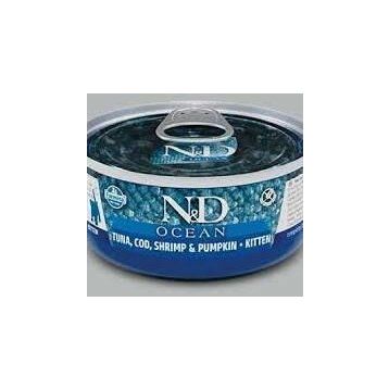 N&D Ocean 70 gr Balkabaklı Balıklı Karidesli Yavru Kedi Konservesi