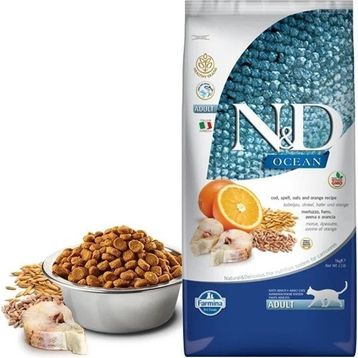 N&D Ocean Düşük Tahıllı Morina Balıklı Portakallı Yetişkinler İçin 1.5 kg Kedi Maması