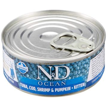 N&D Ocean Kitten 5x80 gr Ton Karides Balkabağı Yavru Yaş Mama