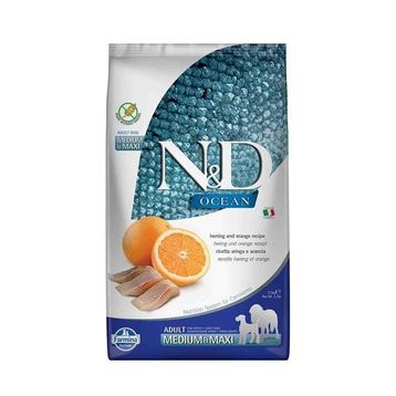 N&D Ocean Ringa Balıklı ve Portakallı 2,5 kg Orta ve Büyük Irk Tahılsız Yetişkin Köpek Maması