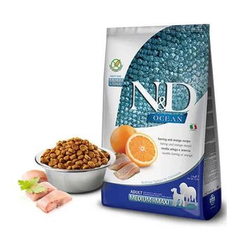 N&D Ocean Ringa Balıklı ve Portakallı Tahılsız Orta ve Büyük Irk 12 kg Yetişkin Köpek Maması