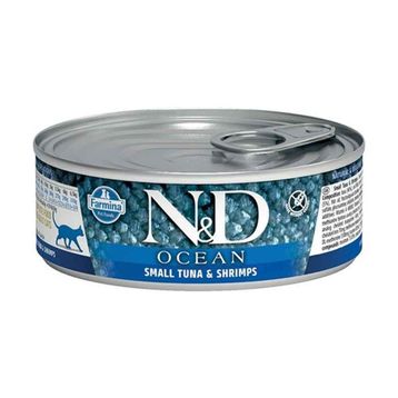N&D Ocean Ton Balığı Karides Yetişkin Kedi Konservesi 6x80 gr