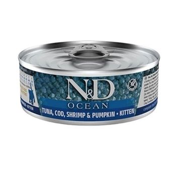 N&D Ocean Ton Karides ve Balkabağı 6x70 gr Yavru Kedi Yaş Maması