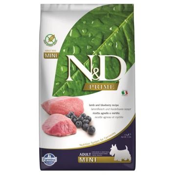 N&D Prime Kuzu Etli ve Yaban Mersinli 2,5 kg Küçük Irk Tahılsız Yetişkin Köpek Maması