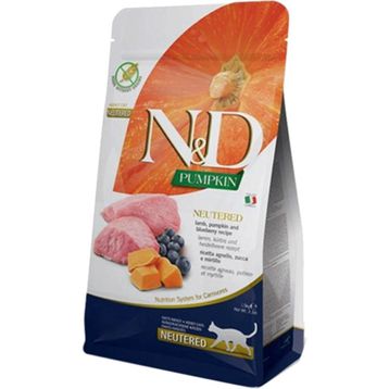 N&D Pumpkin Tahılsız Kuzu Eti ve Yaban Mersinli 5 KG Kısırlaştırılmış Kedi Maması