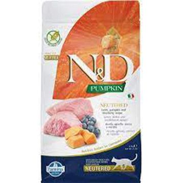 N&D Pumpkin Tahılsız Kuzu Eti ve Yaban Mersinli 5 KG Kısırlaştırılmış Kedi Maması