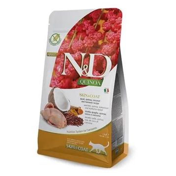 N&D Quinoa Skin Coat Bıldırcın Etli Yetişkinler İçin 5 kg Kedi Maması