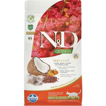 N&D Quınoa Tahılsız Skın Coat Ringa Balıklı 1.5 kg Kedi Kuru Maması