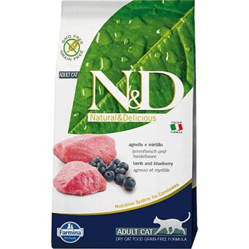 N&D Tahılsız Kuzu Etli Yaban Mersinli Yetişkin Açık 4 kg Kedi Maması