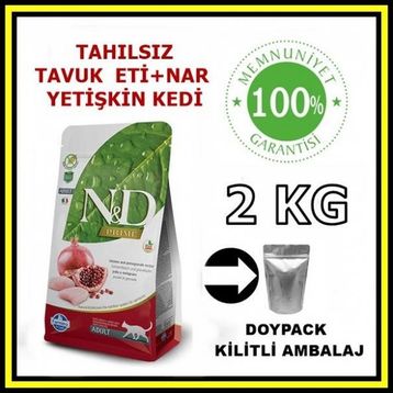 N&D Tahılsız Tavuk ve Narlı 2 kg Yetişkin Açık Kedi Maması