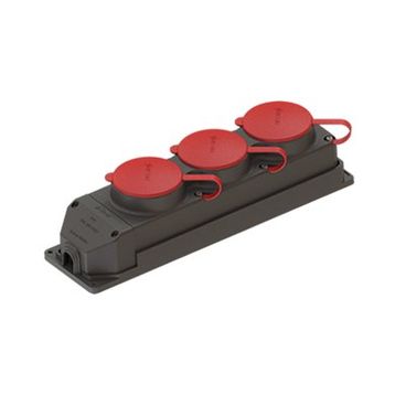 Ne-Ad 4012 3x25 A 3'lü Kauçuk Grup Priz