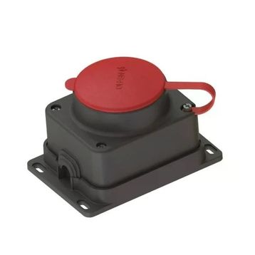 Ne-Ad 4x25 380V IP62 3x25A Kauçuk Kapaklı Sıva Üstü Trifaze Duvar Prizi