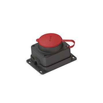 Ne-Ad 4x25 380V IP62 3x25A Kauçuk Kapaklı Sıva Üstü Trifaze Duvar Prizi