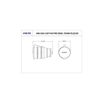 Nead Kauçuk 3x25 A Seyyar Priz