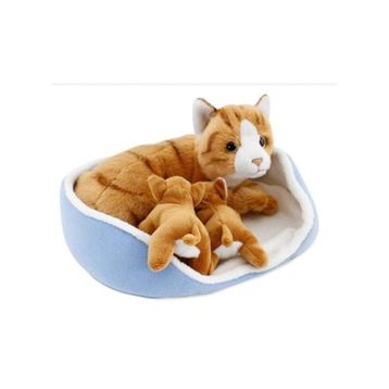 Neco Sepette Yavrulu Kedi Peluş Oyuncak