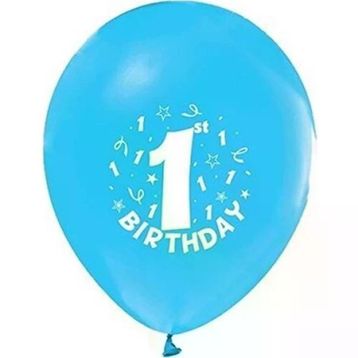 Nedi PM-12158 Party Marty 1 Yaş İyi Ki Doğdun Mavi 16'lı Baskılı Balon