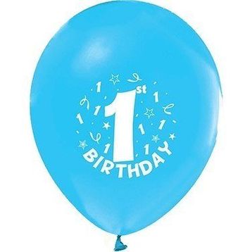 Nedi PM-12158 Party Marty 1 Yaş İyi Ki Doğdun Mavi 16'lı Baskılı Balon