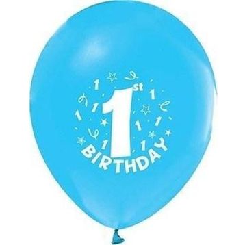 Nedi PM-12158 Party Marty 1 Yaş İyi Ki Doğdun Mavi 16'lı Baskılı Balon