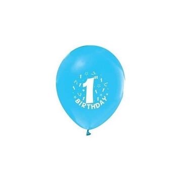 Nedi PM-12158 Party Marty 1 Yaş İyi Ki Doğdun Mavi 16'lı Baskılı Balon
