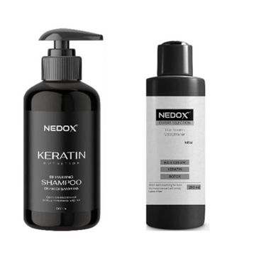 NEDOX Keratinli 500 ml Saç Bakım Şampuanı+Saç Düzleştirici Şekillendirici 250 ml Keratin Botoks Krem