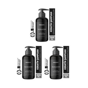 NEDOX Yıpranmış Saçlar İçin Keratinli 3x500 ml Saç Bakım Şampuanı