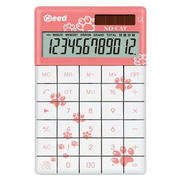 Need ND-CAT Pembe Kedi Pençe Desenli Hesap Makinesi