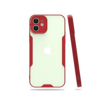 Nefertiya iPhone 12 Platin Kırmızı Silikon Kılıf