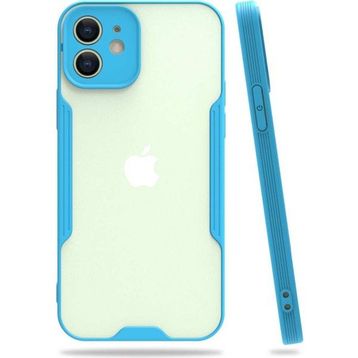 Nefertiya iPhone 12 Platin Mavi Silikon Kılıf