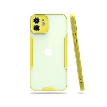 Nefertiya iPhone 12 Platin Sarı Silikon Kılıf