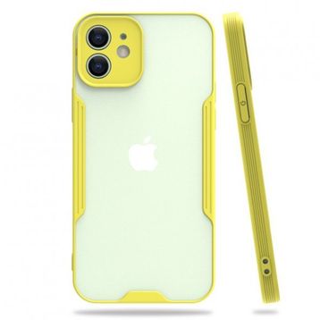 Nefertiya iPhone 12 Platin Sarı Silikon Kılıf
