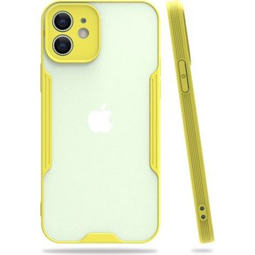 Nefertiya iPhone 12 Platin Sarı Silikon Kılıf