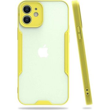 Nefertiya iPhone 12 Platin Sarı Silikon Kılıf