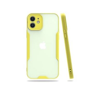 Nefertiya iPhone 12 Platin Sarı Silikon Kılıf